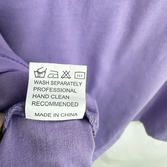 Women Blouse Size 2XL Pretty Purple Pull Over Short Sleeve! - Picture 8 of 11